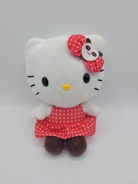 2013 Hello Kitty Red White Polka Dot Dress Sanrio 6in Plush
